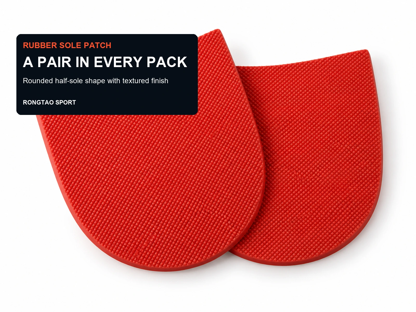 Pair of textured rubber half sole repair pads