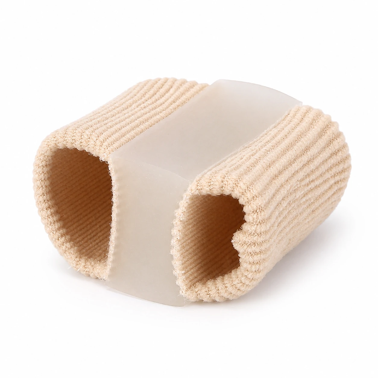 Double loop gel toe separator with soft fabric-covered loops and gel divider