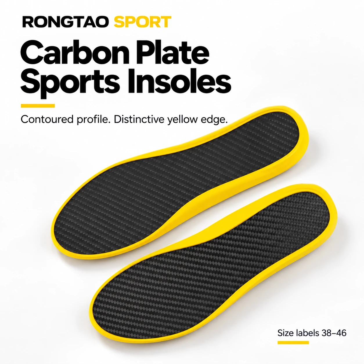 Yellow-edged carbon plate sports insoles