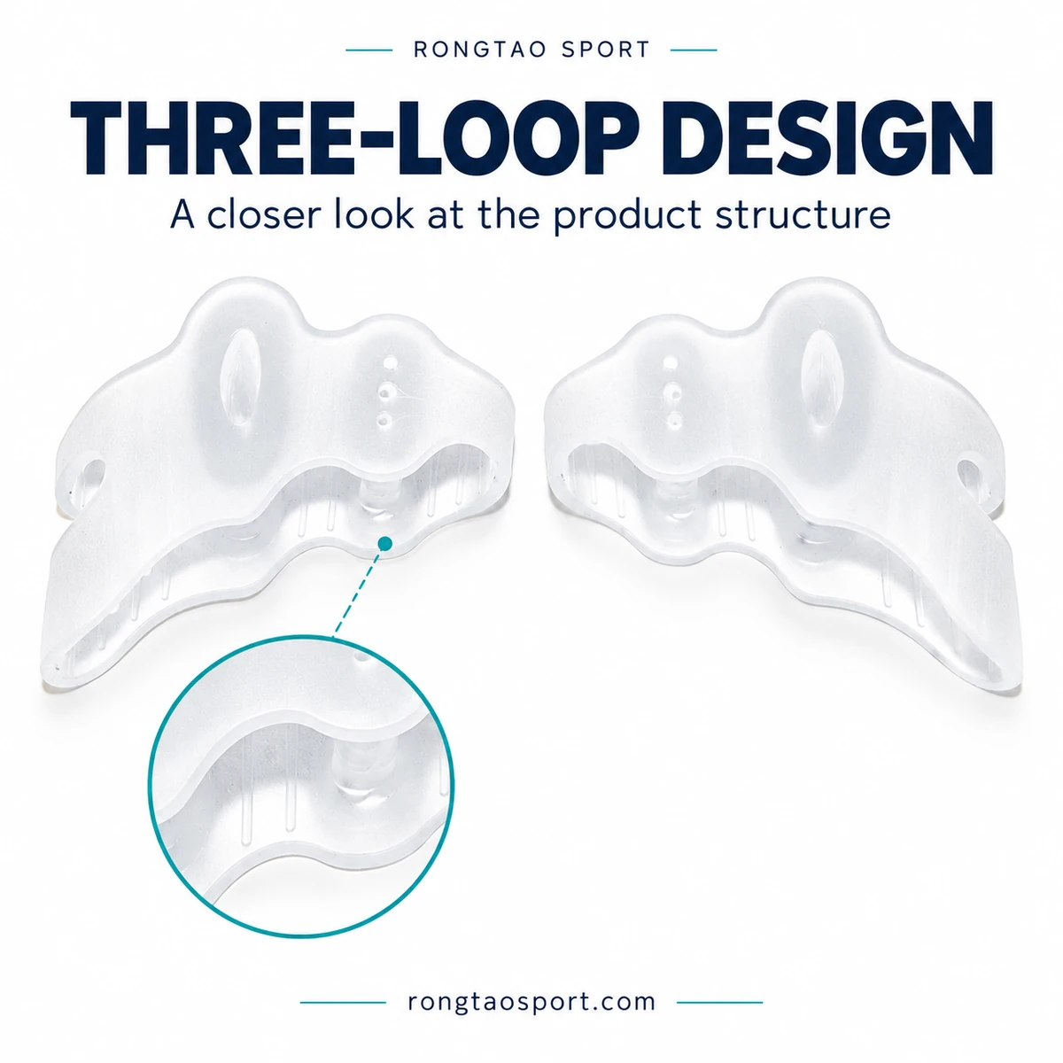 Close-up of the three-loop toe separator structure