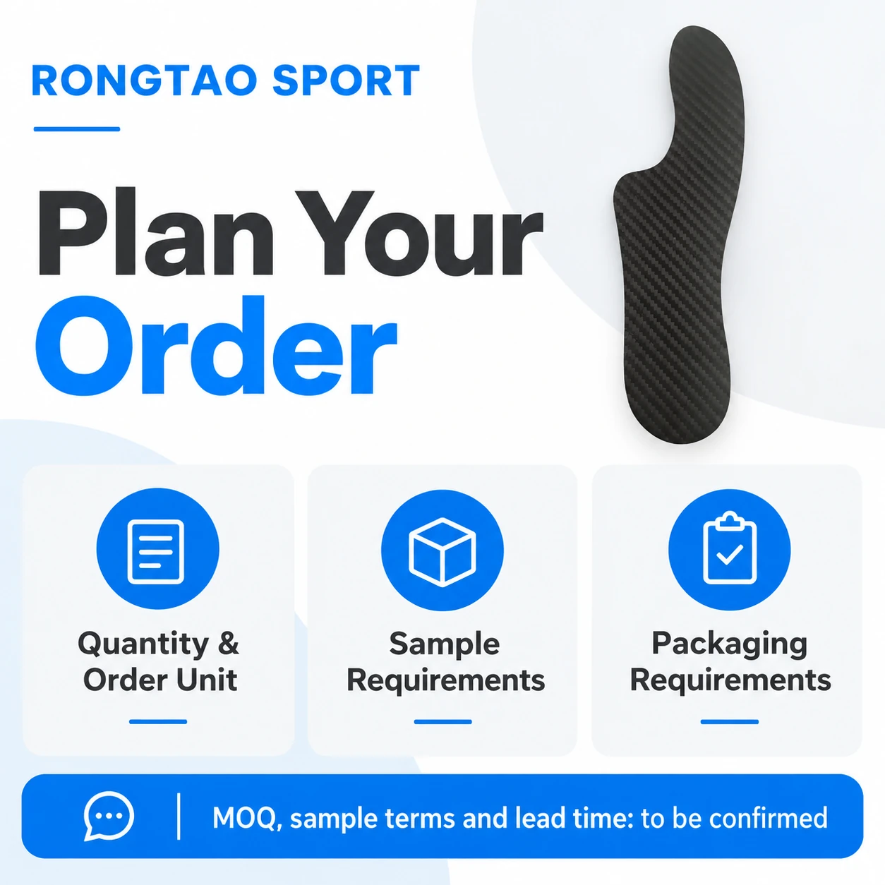 Quantity, sample and packaging details to confirm