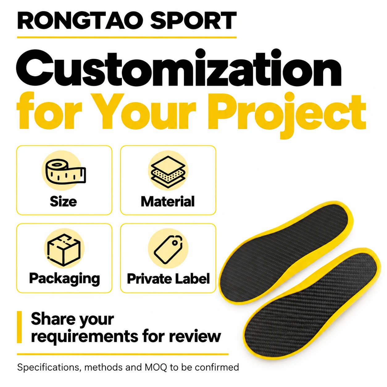 Size, material, packaging and private-label customization inquiries