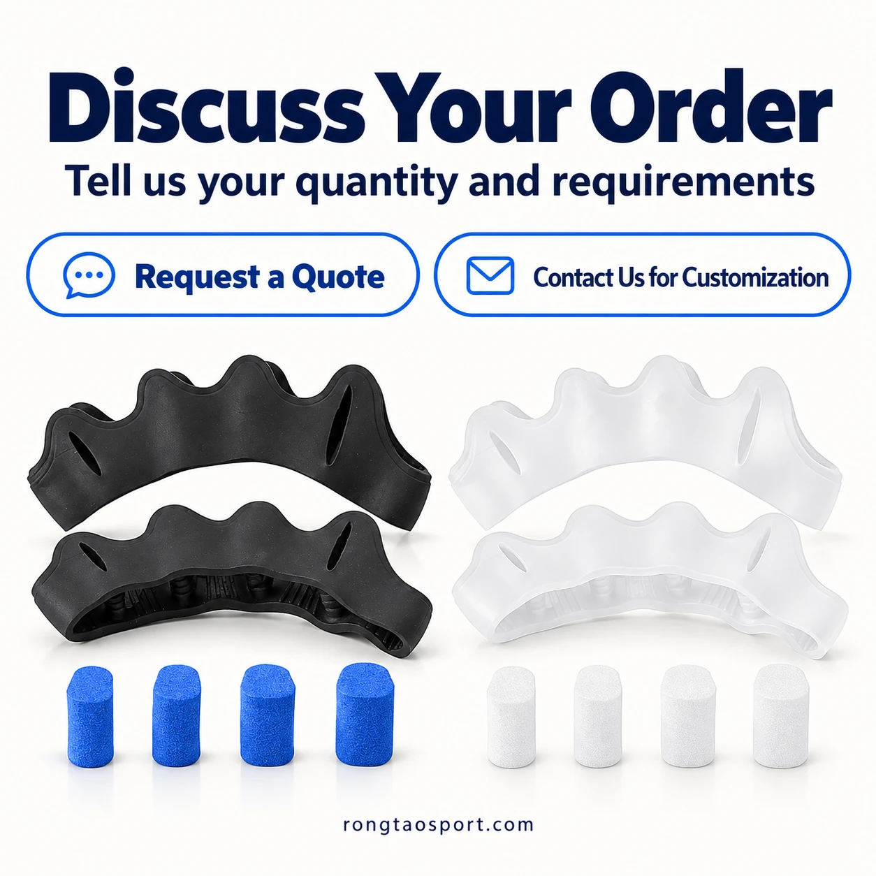 Toe separator order inquiry with quote and customization contact prompts